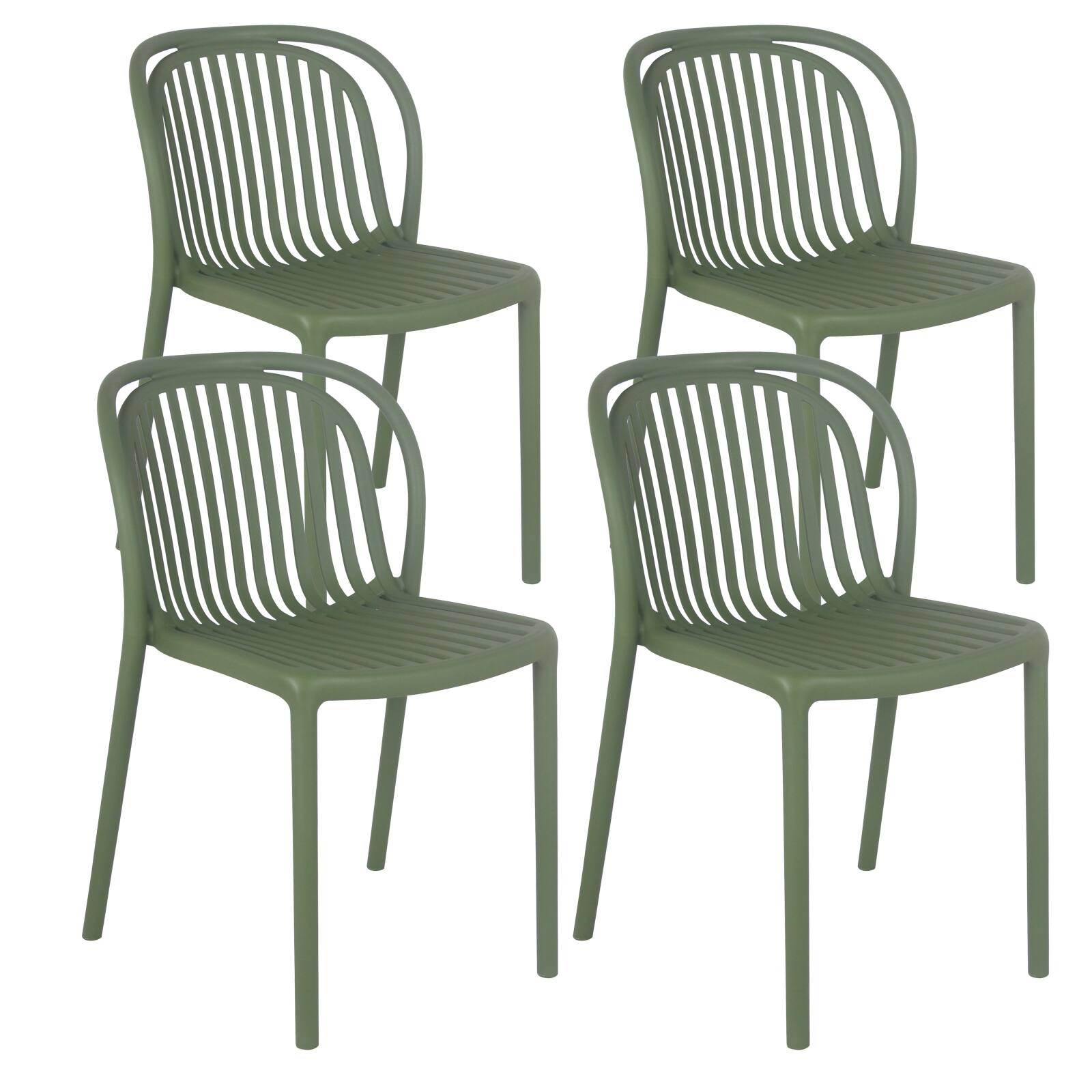 Lot de 4 chaises de terrasse en plastique