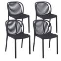 Lot de 4 chaises de terrasse en plastique
