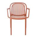 Lot de 4 chaises de terrasse avec accoudoirs en plastique