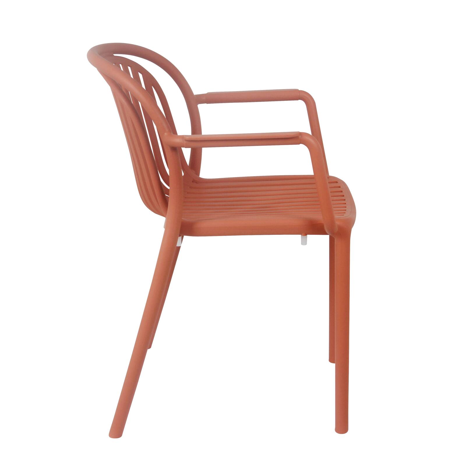 Lot de 4 chaises de terrasse avec accoudoirs en plastique Lot de 4 chaises de terrasse avec accoudoirs en plastique