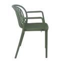 Lot de 4 chaises de terrasse avec accoudoirs en plastique
