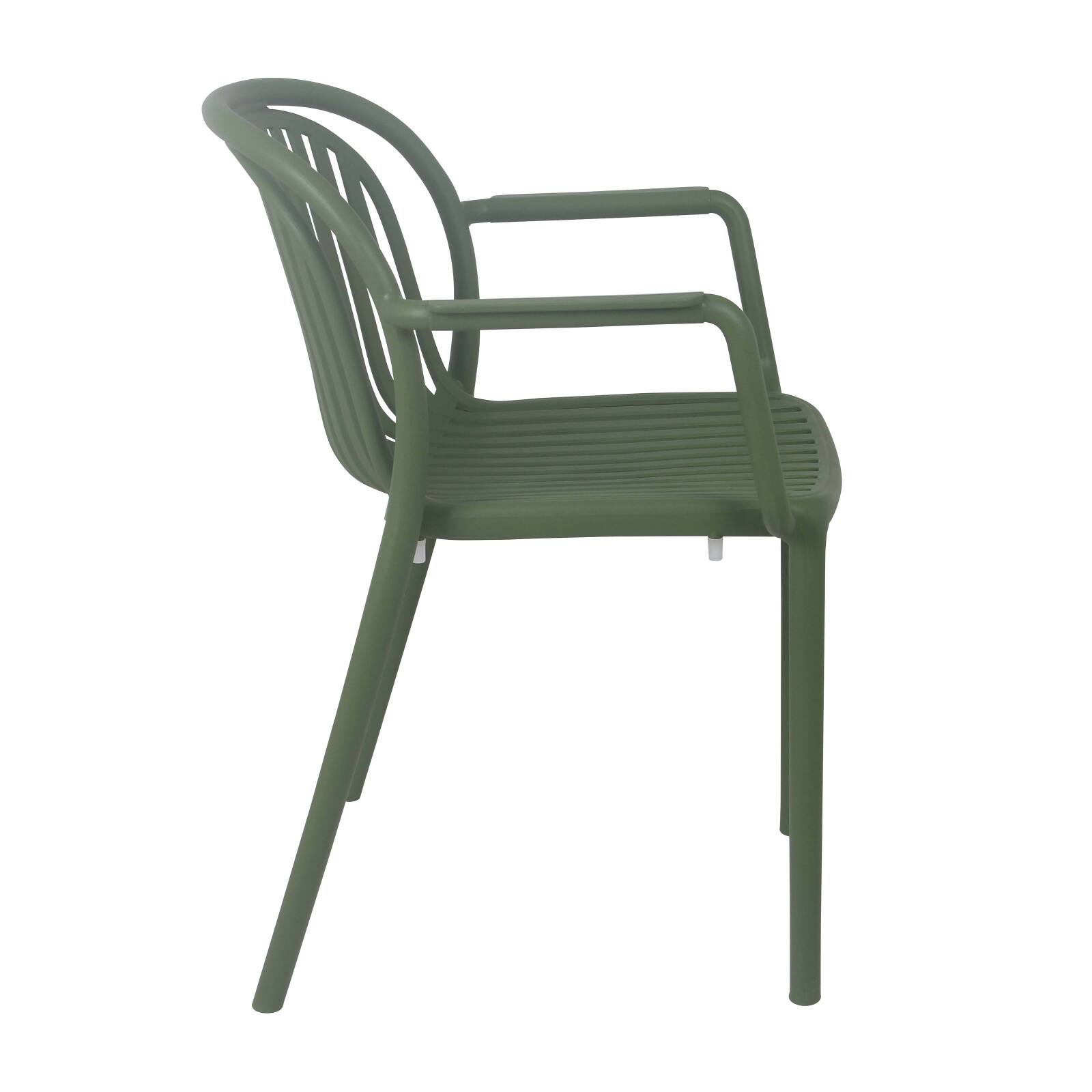 Lot de 4 chaises de terrasse avec accoudoirs en plastique