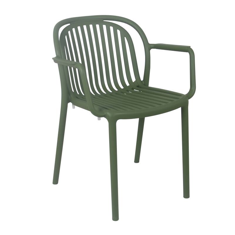 Lot de 4 chaises de terrasse avec accoudoirs en plastique