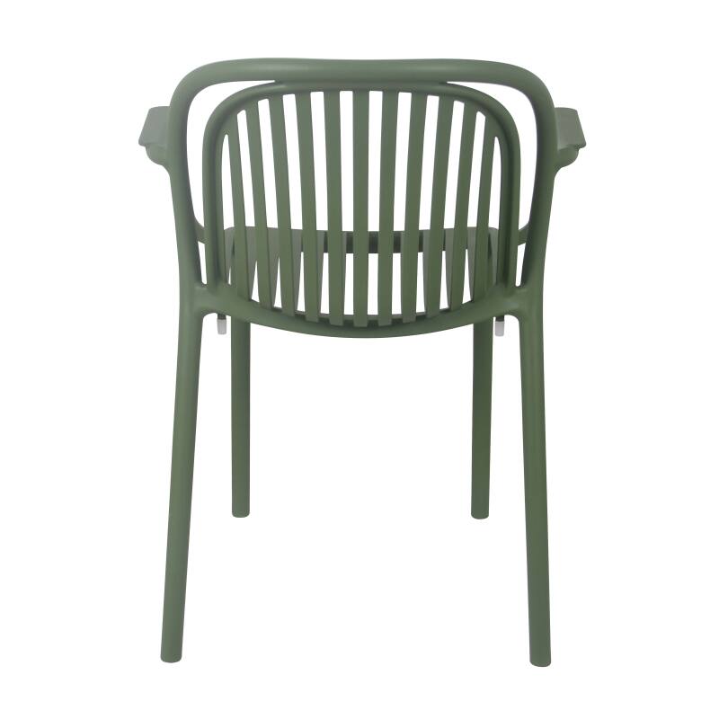 Lot de 4 chaises de terrasse avec accoudoirs en plastique