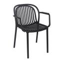 Lot de 4 chaises de terrasse avec accoudoirs en plastique