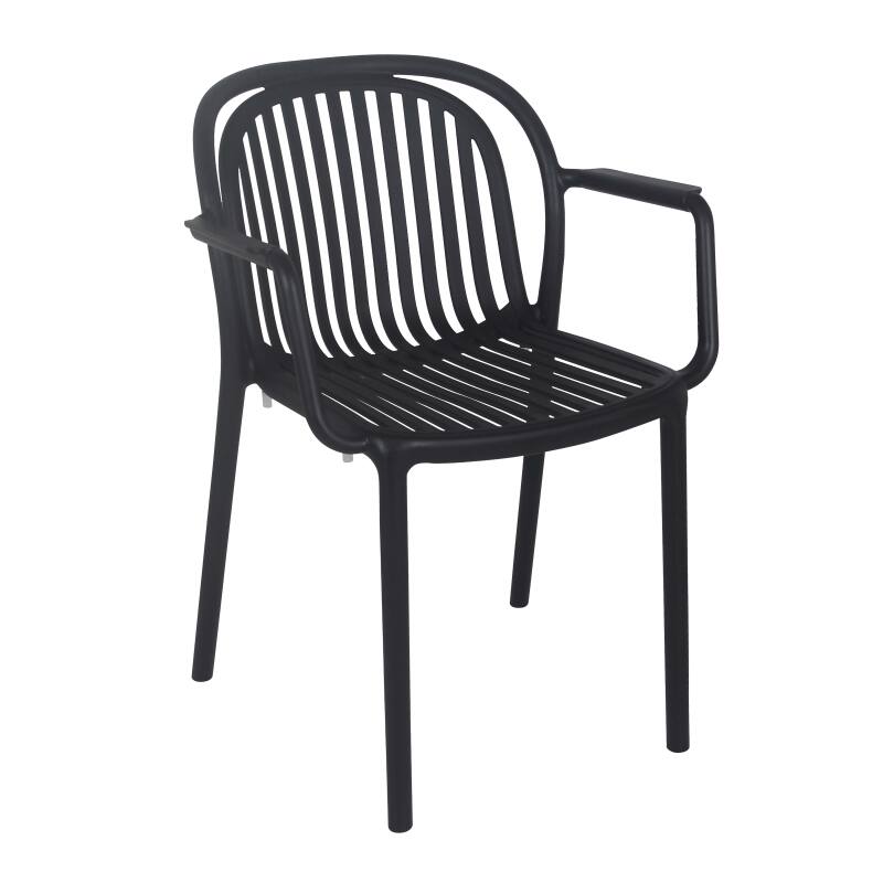 Lot de 4 chaises de terrasse avec accoudoirs en plastique