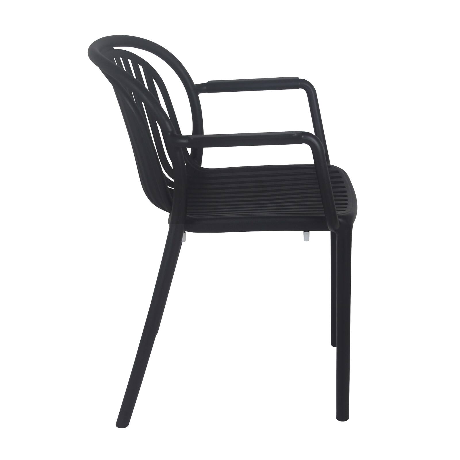 Lot de 4 chaises de terrasse avec accoudoirs en plastique