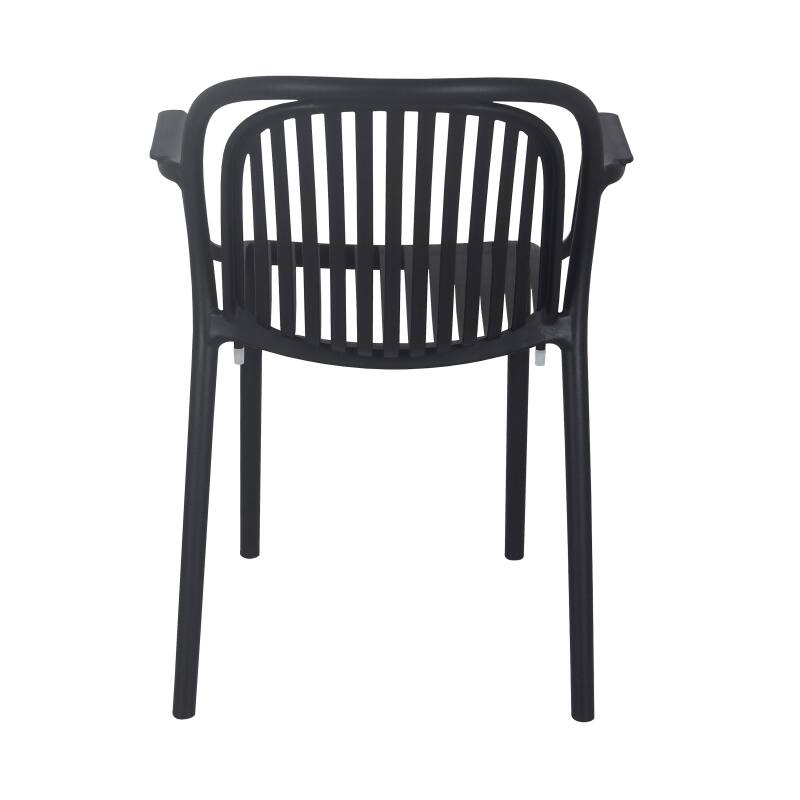 Lot de 4 chaises de terrasse avec accoudoirs en plastique (5/6)