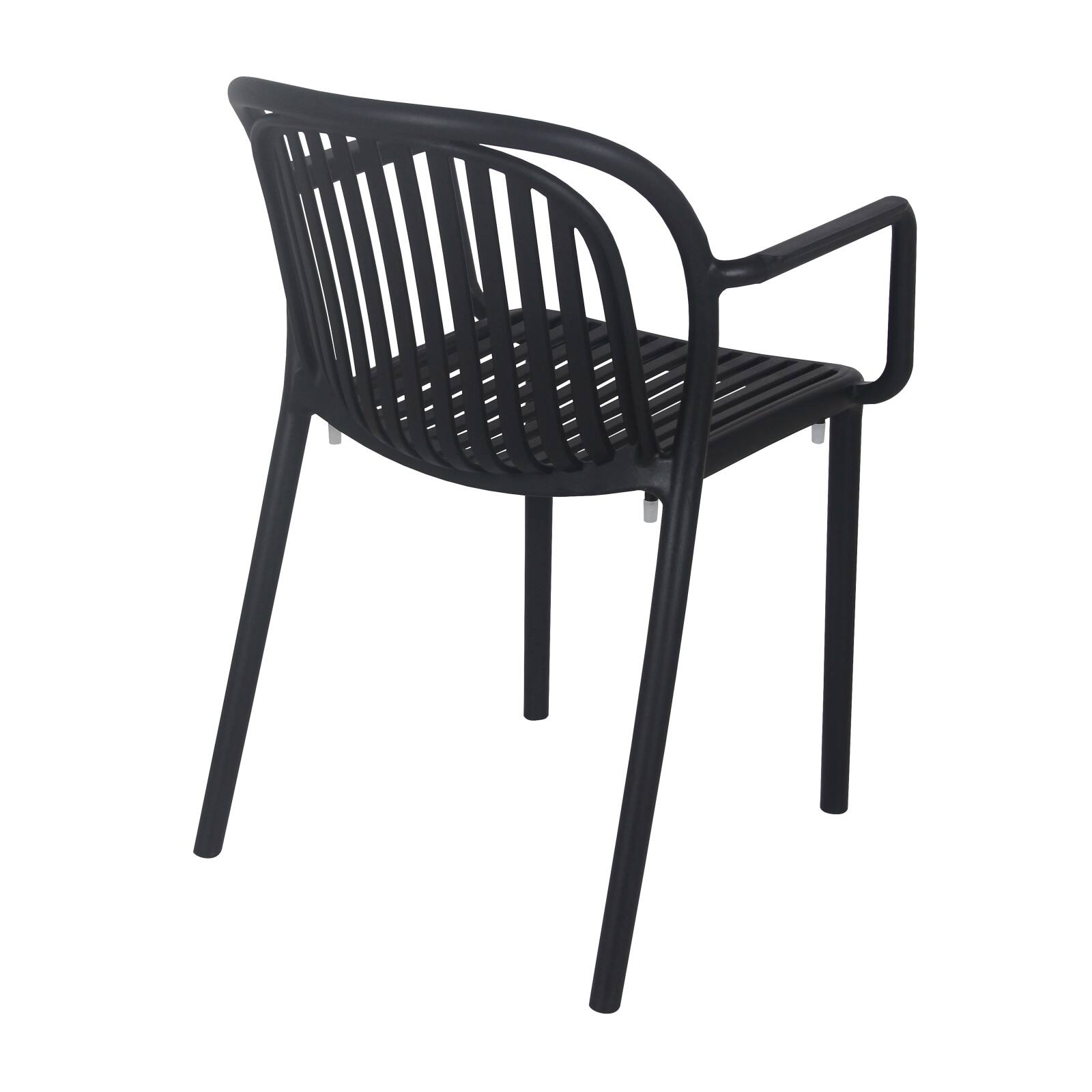 Lot de 4 chaises de terrasse avec accoudoirs en plastique