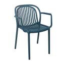 Lot de 4 chaises de terrasse avec accoudoirs en plastique
