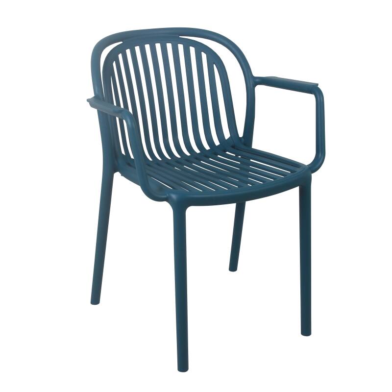 Lot de 4 chaises de terrasse avec accoudoirs en plastique