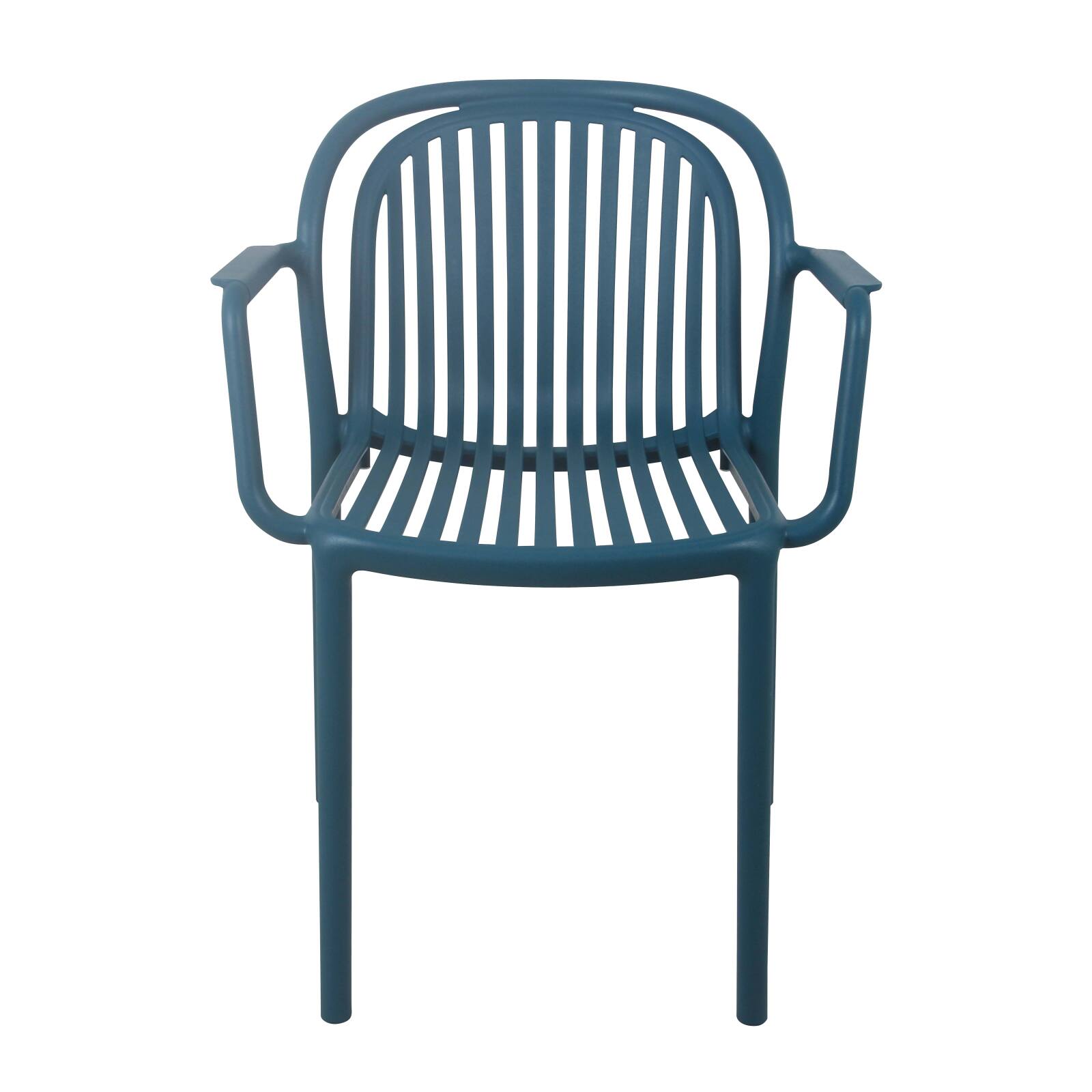 Lot de 4 chaises de terrasse avec accoudoirs en plastique Lot de 4 chaises de terrasse avec accoudoirs en plastique