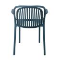 Lot de 4 chaises de terrasse avec accoudoirs en plastique