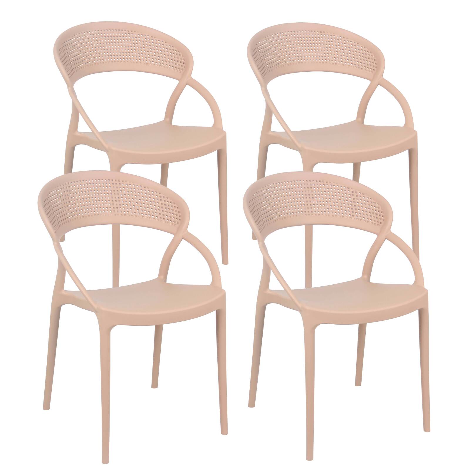 Lot de 4 chaises de terrasse en plastique