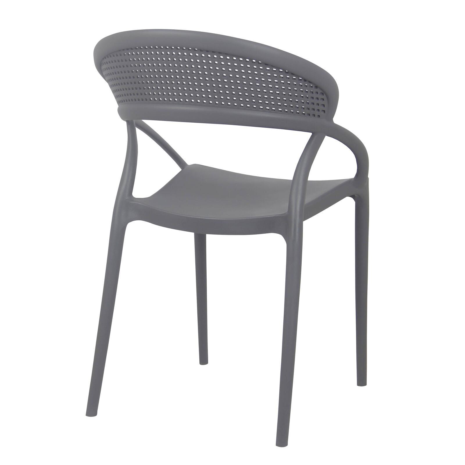 Lot de 4 chaises de terrasse en plastique