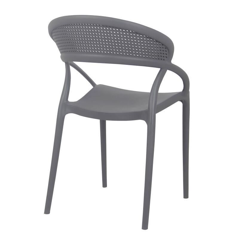 Lot de 4 chaises de terrasse en plastique