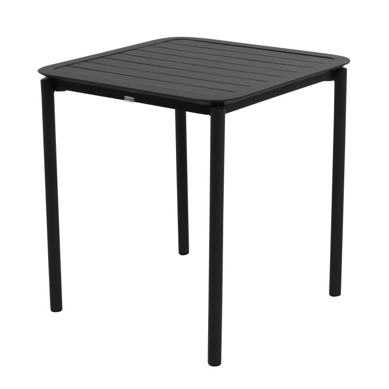 Table de terrasse carrée empilable 70 x 70 cm en aluminium