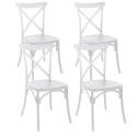 Lot de 4 chaises de terrasse en plastique