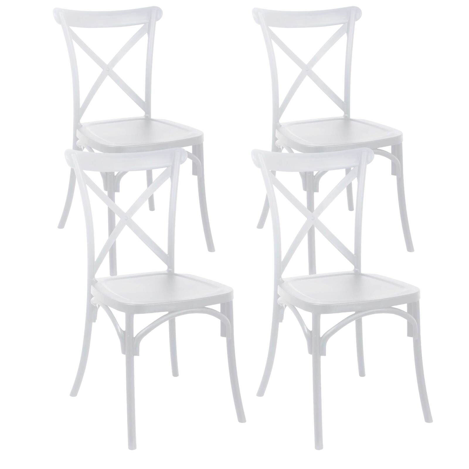 Lot de 4 chaises de terrasse en plastique Lot de 4 chaises de terrasse en plastique
