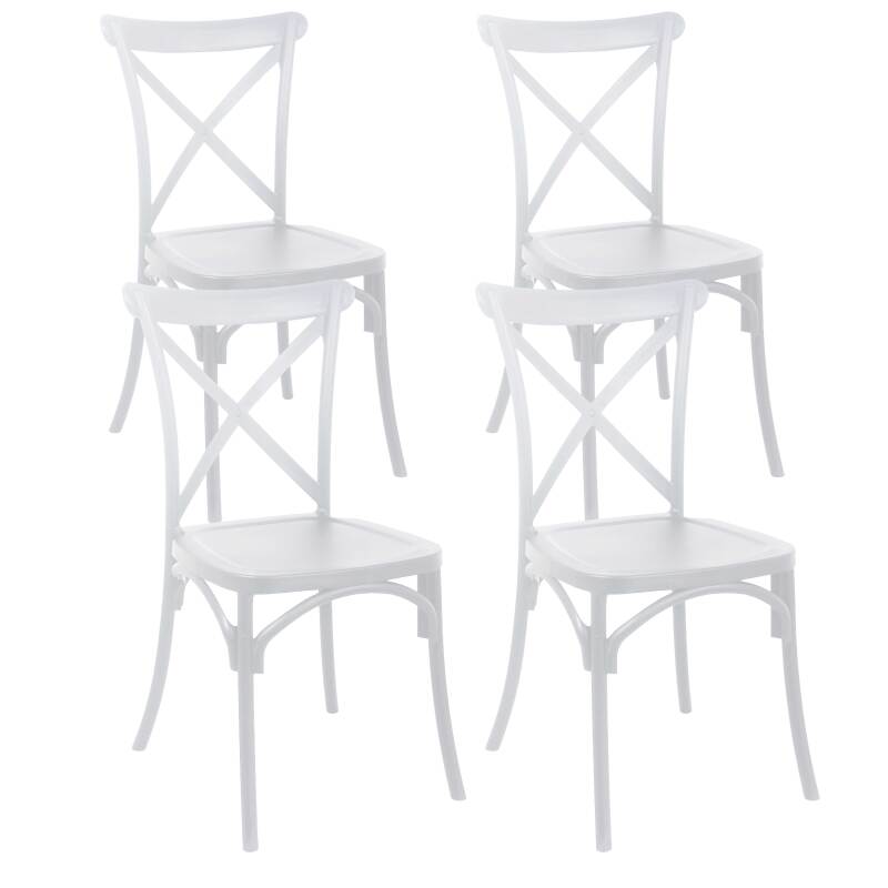 Lot de 4 chaises de terrasse en plastique