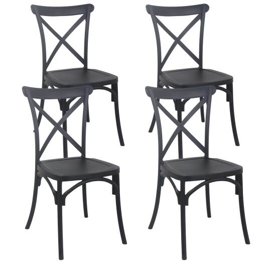 Lot de 4 chaises de terrasse en plastique | Mobeventpro