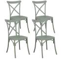 Lot de 4 chaises de terrasse en plastique