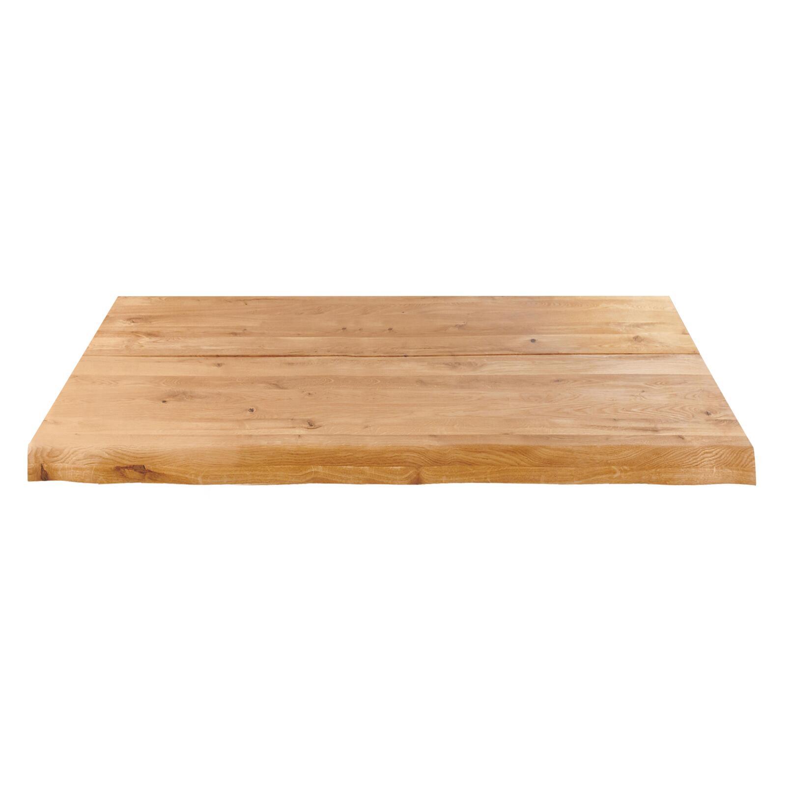 Plateau de table bords irréguliers 60 x 60 cm en chêne