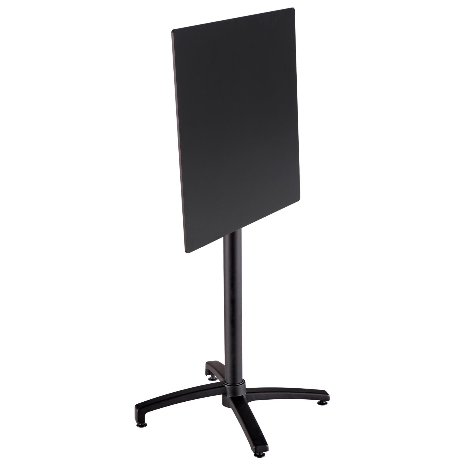 Ensemble table haute carrée inclinable ardoise gris foncé 60 x 60 cm en HPL et 2 chaises hautes en métal