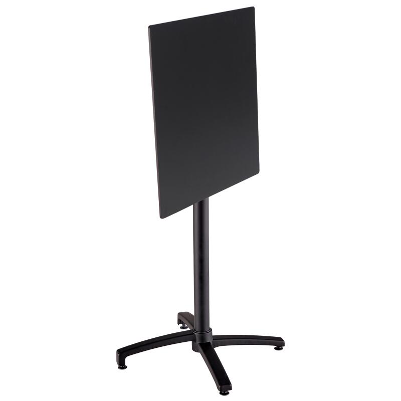 Ensemble table haute carrée inclinable ardoise gris foncé 60 x 60 cm en HPL et 2 chaises hautes en métal