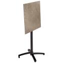 Ensemble table haute carrée inclinable ardoise gris foncé 60 x 60 cm en HPL et 2 chaises hautes en métal