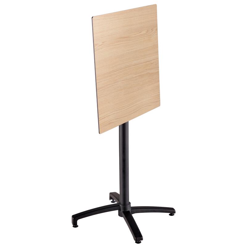 Ensemble table haute carrée inclinable ardoise gris foncé 60 x 60 cm en HPL et 2 chaises hautes en métal (2/8)