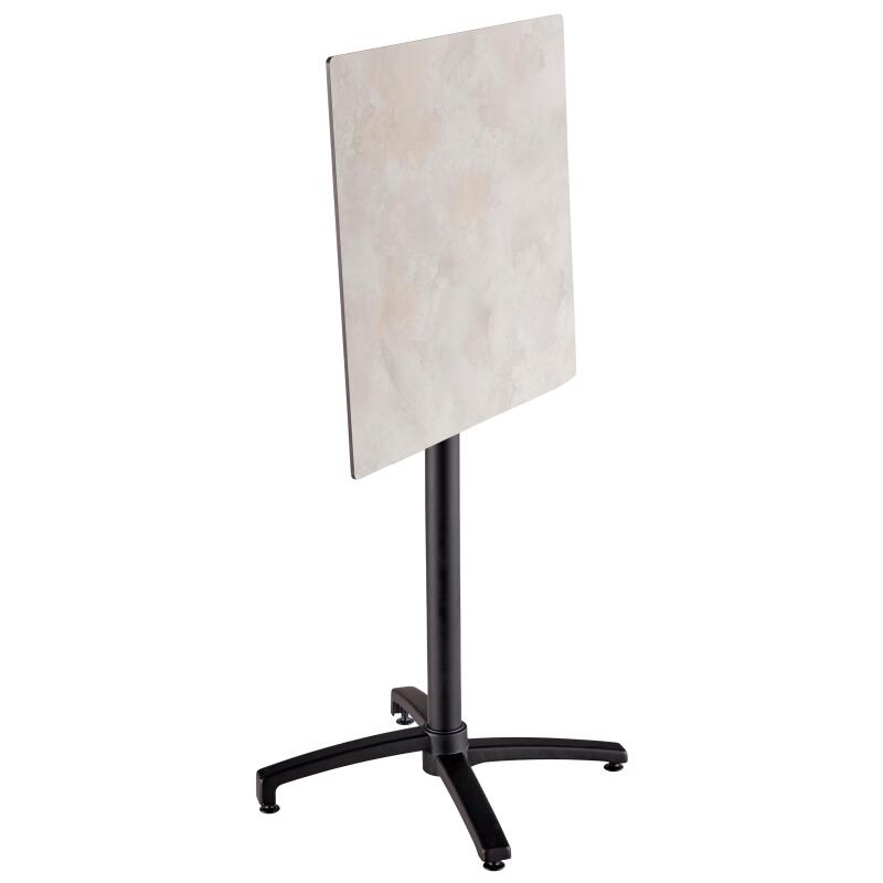 Ensemble table haute carrée inclinable ardoise gris foncé 60 x 60 cm en HPL et 2 chaises hautes en métal