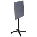 Ensemble table haute carrée inclinable ardoise gris foncé 60 x 60 cm en HPL et 2 chaises hautes en métal