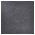Ensemble table haute carrée inclinable ardoise gris foncé 60 x 60 cm en HPL et 2 chaises hautes en métal