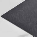 Ensemble table haute carrée inclinable ardoise gris foncé 60 x 60 cm en HPL et 2 chaises hautes en métal