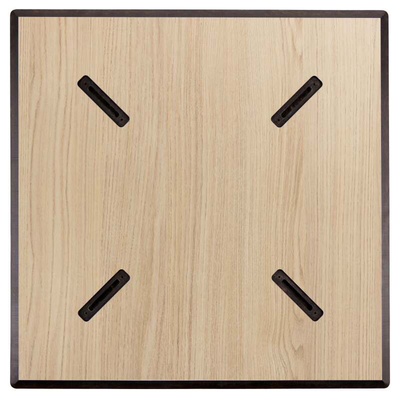 Ensemble table haute carrée inclinable ardoise gris foncé 60 x 60 cm en HPL et 2 chaises hautes en métal (5/8)