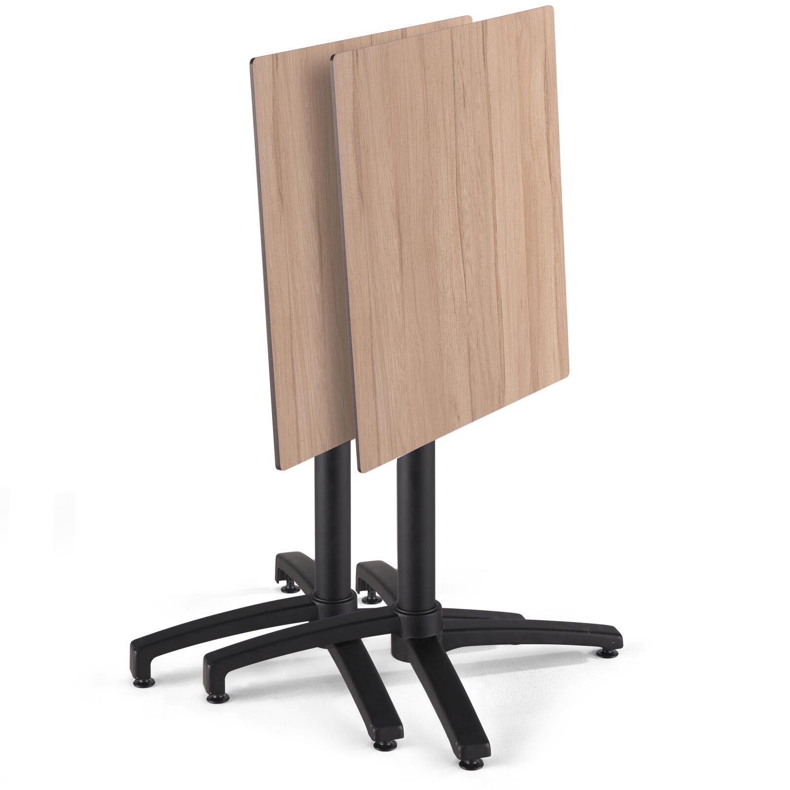 Table 60x60 cm inclinable stratifiée avec pied noir et chaises en métal