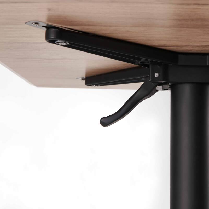 Table 60x60 cm inclinable stratifiée avec pied noir et chaises en métal (4/7)