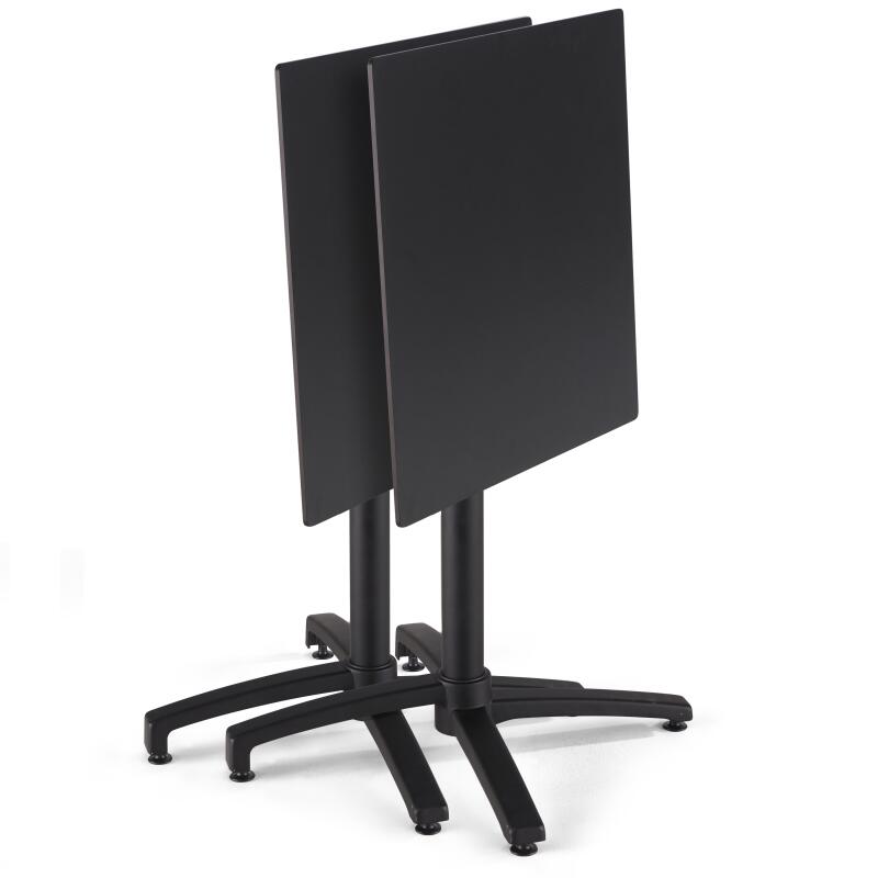 Table 60x60 cm inclinable stratifiée avec pied noir et chaises en métal