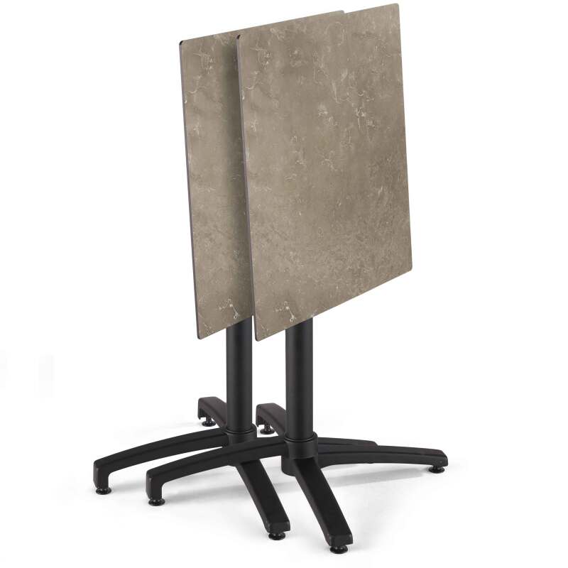 Table 70x70 cm inclinable stratifiée avec pied noir et chaises en métal (4/8)