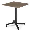 Table 70x70 cm inclinable stratifiée avec pied noir et chaises en métal