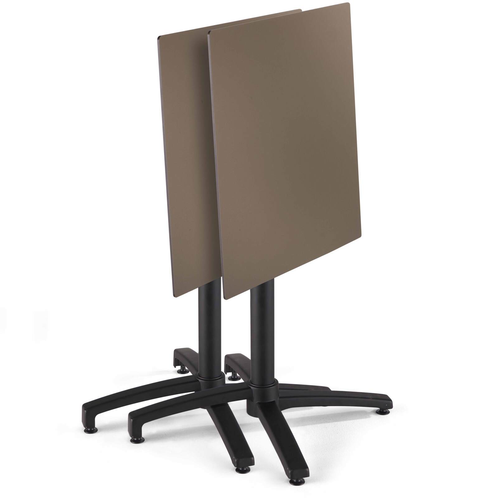 Table 70x70 cm inclinable stratifiée avec pied noir et chaises en métal