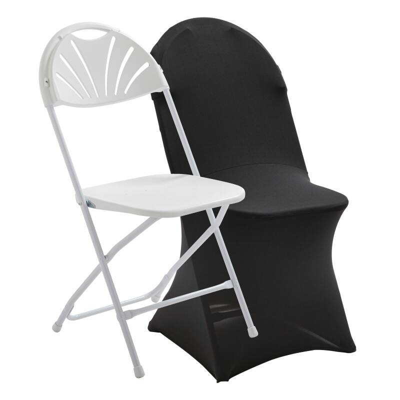 Chaise pliante et housse de chaise noire