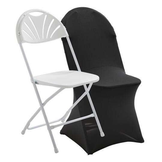 Chaise pliante et housse de chaise noire