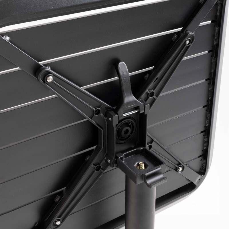 Table 60x60 cm inclinable en aluminium avec 2 chaises