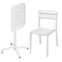 Table 60x60 cm inclinable en aluminium avec 2 chaises