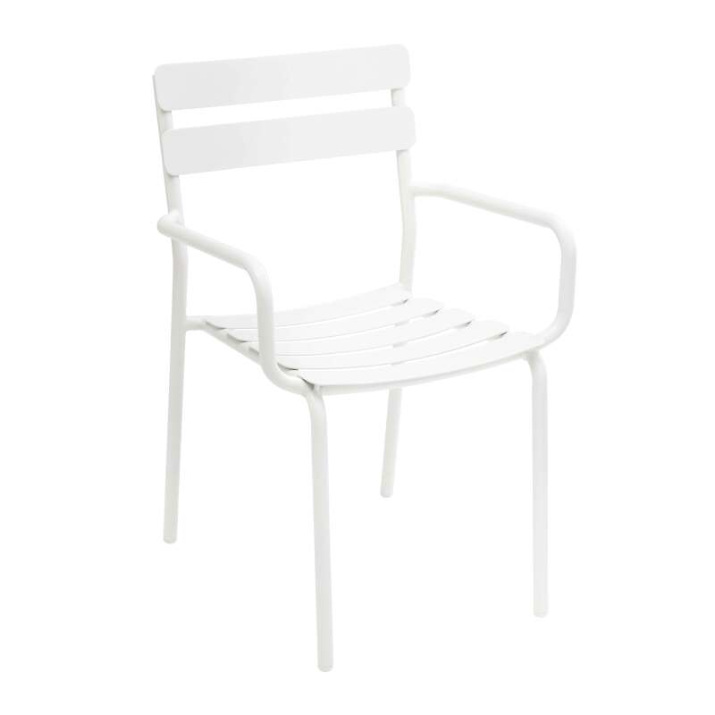 Table de terrasse 60x60 cm inclinable en aluminium et 2 chaises avec accoudoirs (6/7)