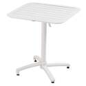 Table de terrasse 70x70 cm inclinable en aluminium et 2 chaises avec accoudoirs