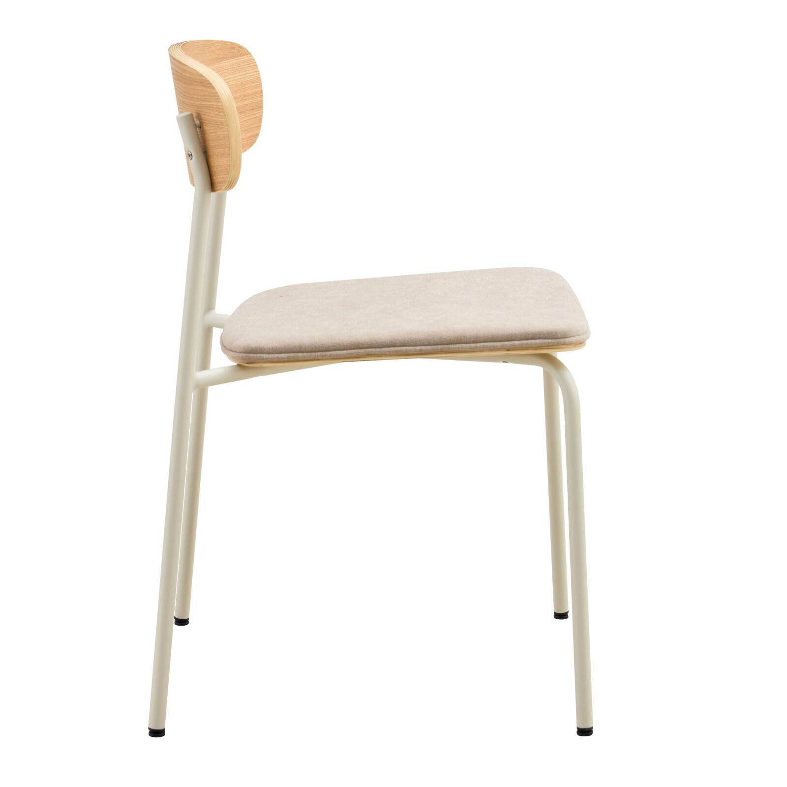 Lot de 2 chaises en métal, bois et tissu