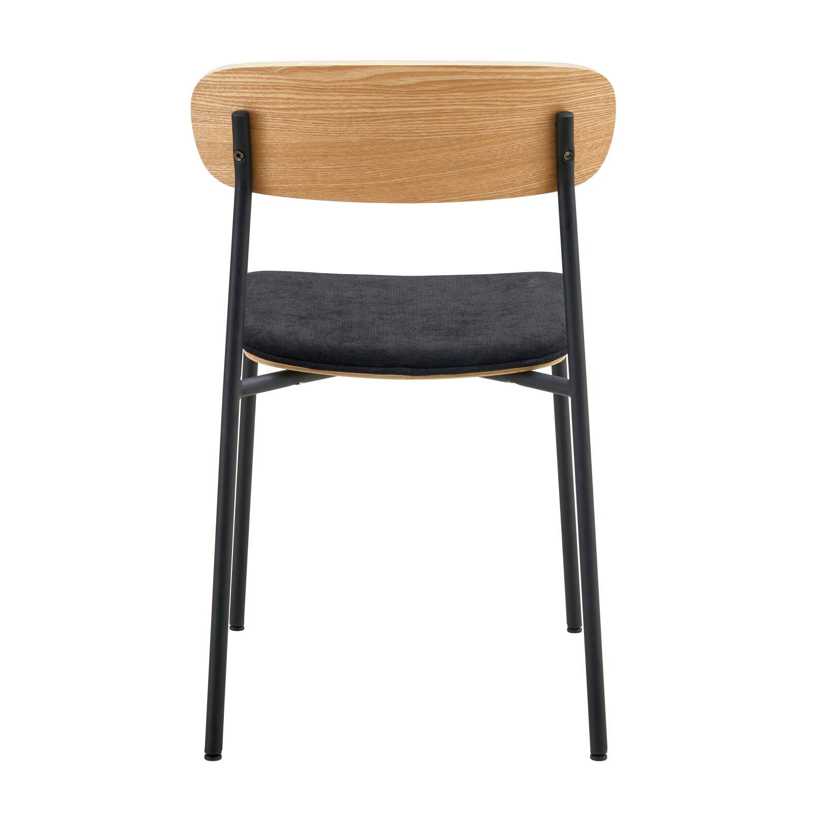 Lot de 2 chaises en métal, bois et tissu